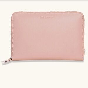 Leah Alexandra Travel Jewelry Leather Wallet in Pale Pink Blush